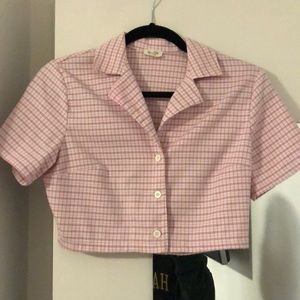 Cropped Pink Button Up